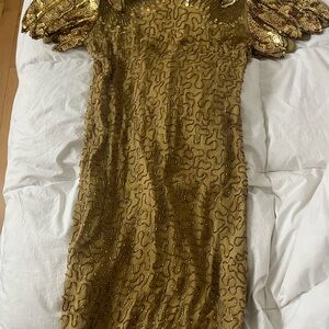 Elegant Gold Sequin Dress